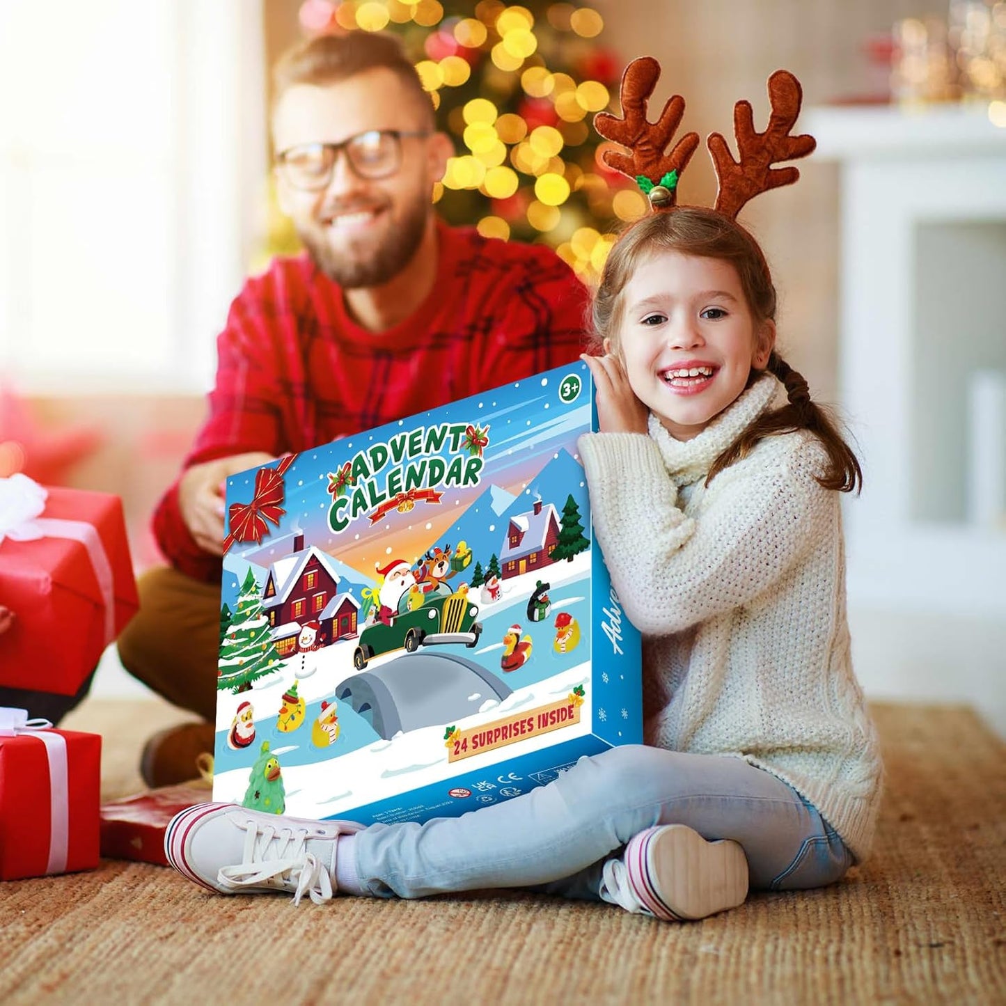Rubber Duck Advent Calendar - 24 Days Countdown Christmas Decor | Fun Bath Toys for Kids