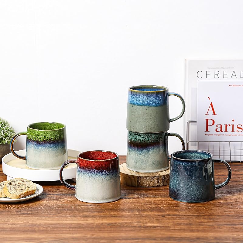 Orange 20 oz Large Ceramic Coffee Mug - Handmade Glazed Stoneware