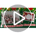 Christmas Placemats Set of 6 Red and Black Plaid Plastic Table Mats - Holiday Table Decor