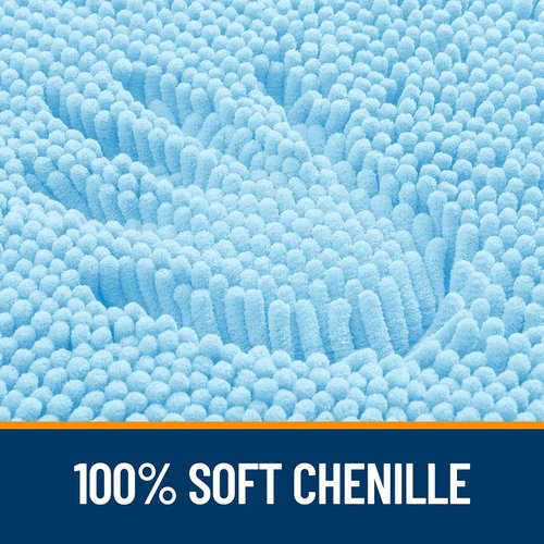 OLANLY Bathroom Rugs 70x24, Extra Soft Absorbent Chenille Bath Rugs, Rubber Backing Quick Dry, Machine Washable Bath Mats for Bathroom Floor, Tub and Shower, Home Decor Accessories, Sky Blue