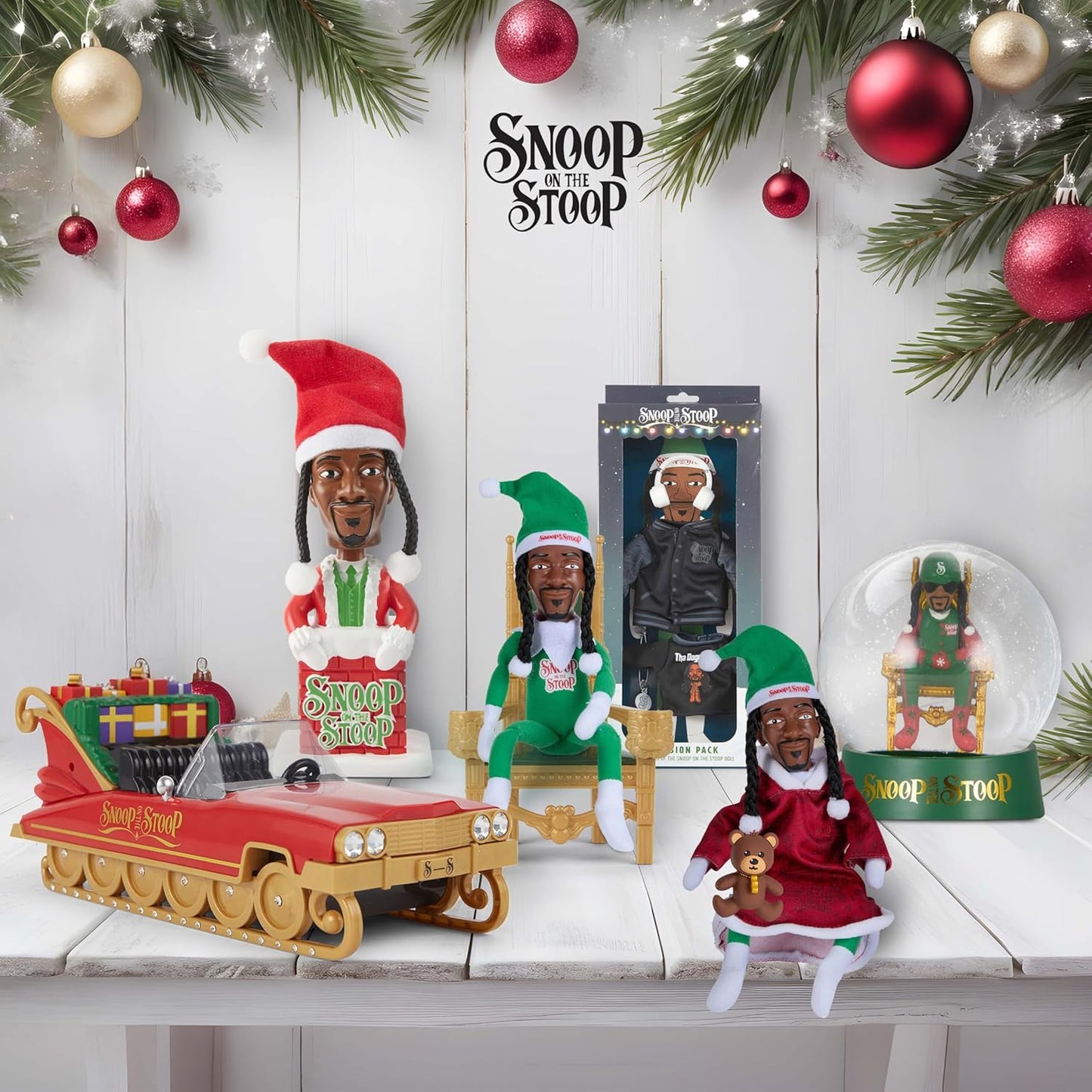 Snoop Dogg Christmas Elf Figurine - 12” Plush Shelf Decor for Holiday Cheer
