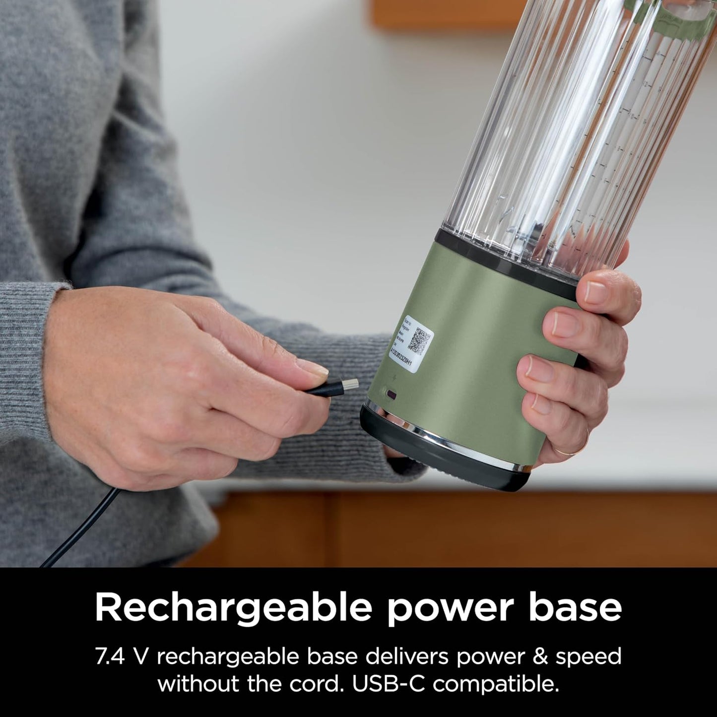 Ninja Blast Portable Blender - Cordless 18oz Personal Blender for Smoothies & Shakes | BPA Free, Leakproof Lid, USB-C Rechargeable, Olive Green