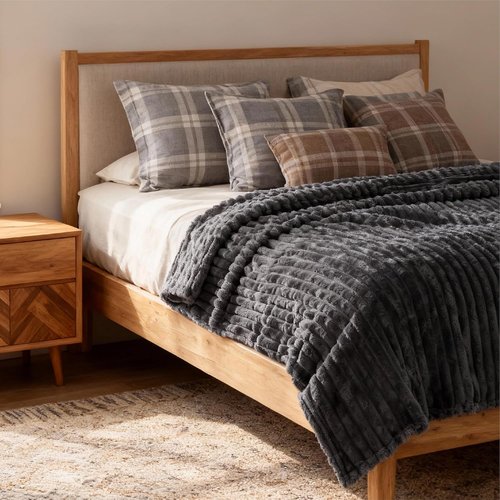 Bedsure GentleSoft Grey Fleece Queen Blanket - Cozy, Soft Throw for Couch | 90x90 Inches