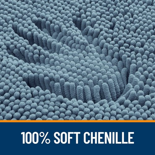OLANLY Bathroom Rugs 70x24, Extra Soft Absorbent Chenille Bath Rugs, Rubber Backing Quick Dry, Machine Washable Bath Mats for Bathroom Floor, Tub and Shower, Home Decor Accessories, Airy Blue
