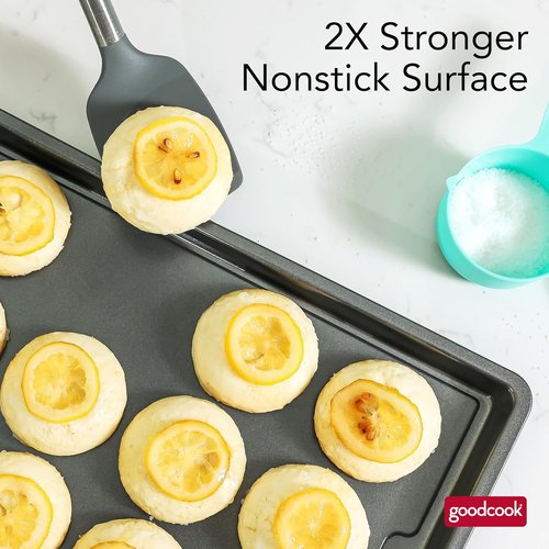 GoodCook PRO Nonstick Baking Sheet Pan - Large 11 x 17-Inch, Scratch-Resistant Carbon Steel, Oven Safe to 480°F, Gray