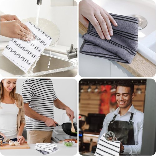 HOMEXCEL Microfiber Cleaning Cloths - Lint-Free, Highly Absorbent Kitchen Towels | 12 Pack