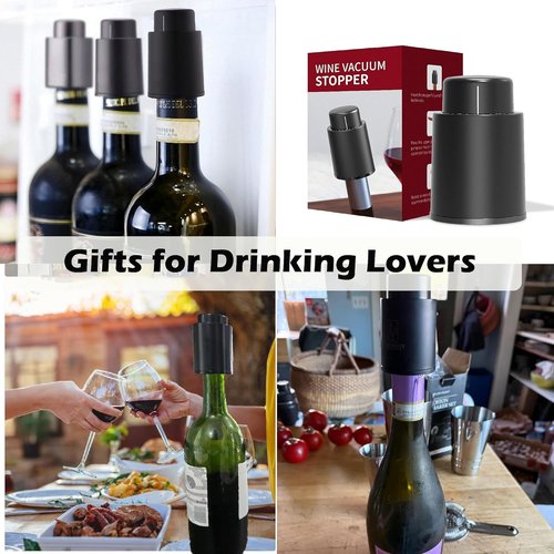 2pcs Vacuum Wine Stoppers for Wine Bottles,Vacuum Extruded Wine Bottle Stopper with Time Scale Reminder