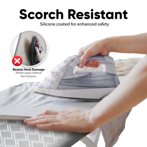 Home Intuition Iron Scorch Resistant Ironing Board Cover and Pad, 15x54, Standard Size Coated Thick Padding
