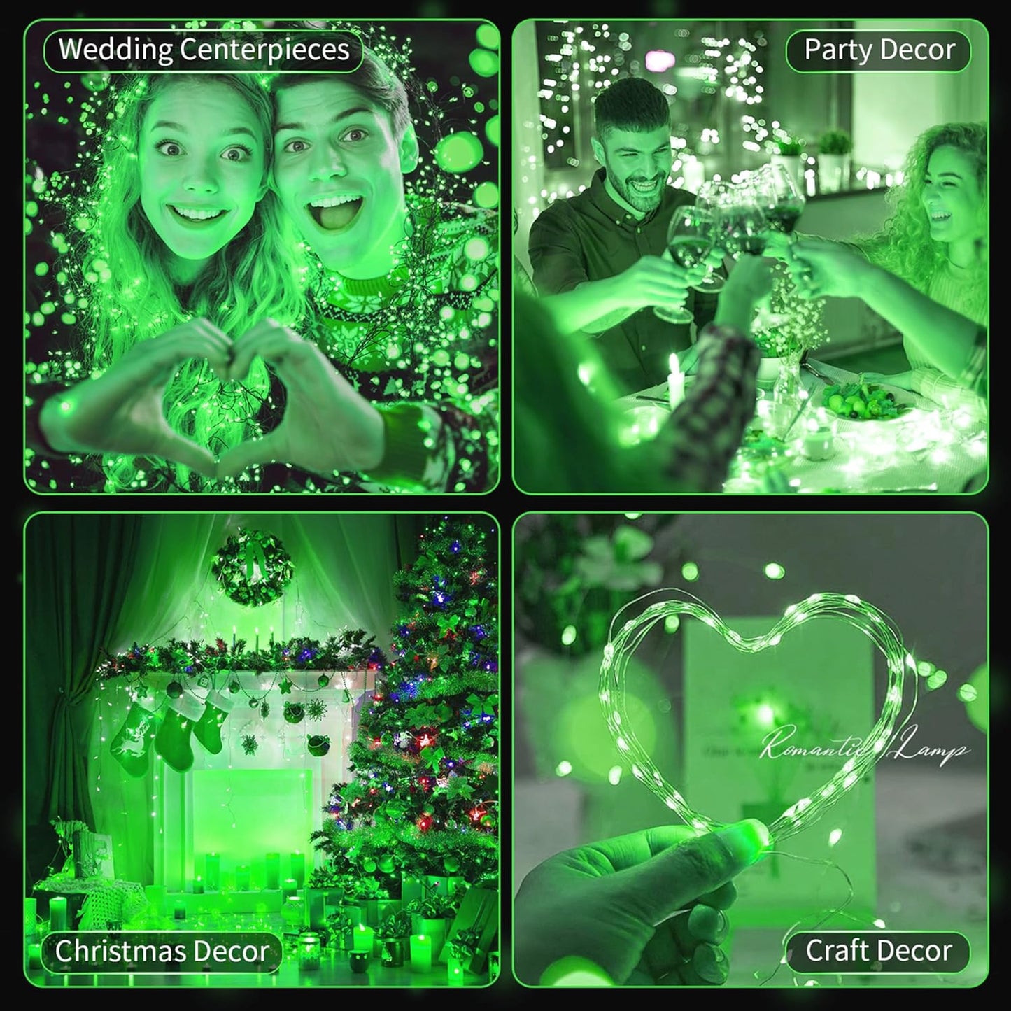 Skiennix 20 Pack LED Fairy Lights - 7FT Waterproof Mini Twinkle String Lights for Weddings & Christmas | Green