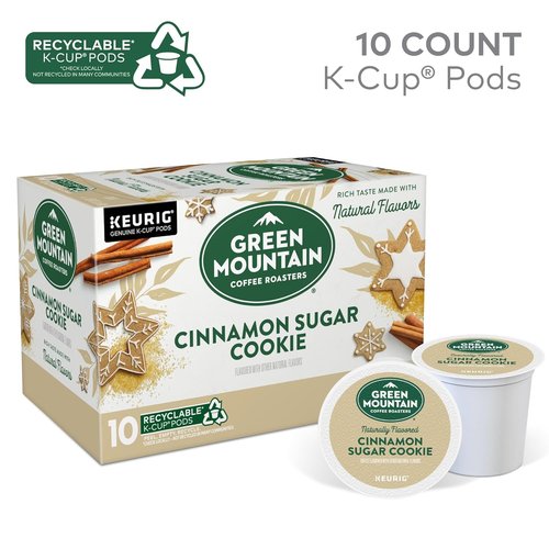 Green Mountain Coffee Roasters Cinnamon Sugar Cookie Coffee - 10 Count Pods for Flavorful Brews