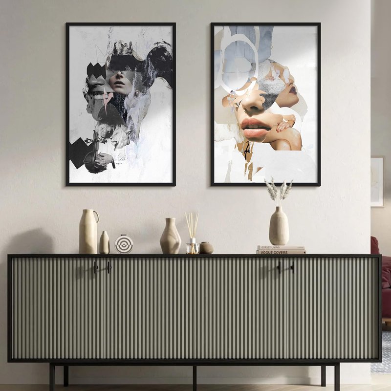 upsimples 24x36 Poster Frame, Display Pictures 20x30 with Mat or 24 x 36 Without, Wall Hanging Picture Frames, Black, 1 Pack