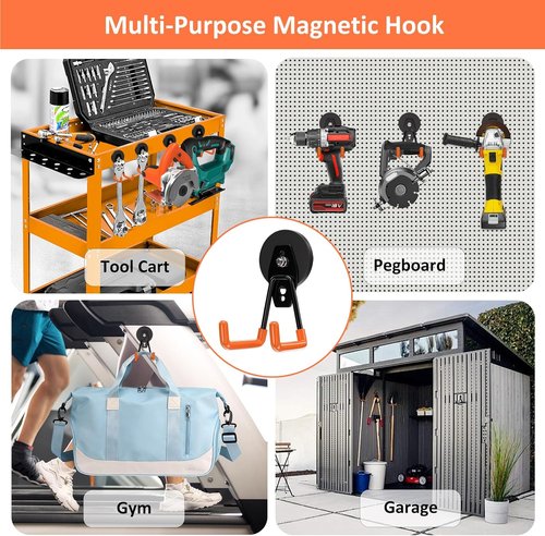 ENUODA Strong Magnetic Hooks - Heavy Duty Utility Storage for Garage | 4 Pack Rare Earth Magnets
