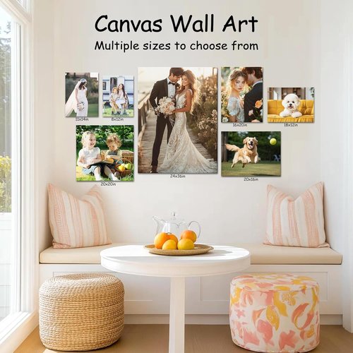 Custom Canvas Prints - Personalized Framed Wall Art for Family & Pets | 8x10in Photo Gifts