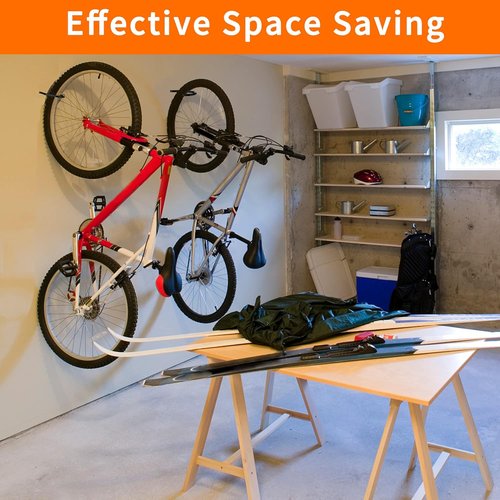 Febwind Heavy Duty Bike Hooks - 4 Pack Screw-In Hangers for Garage Ceiling & Wall Storage | Black