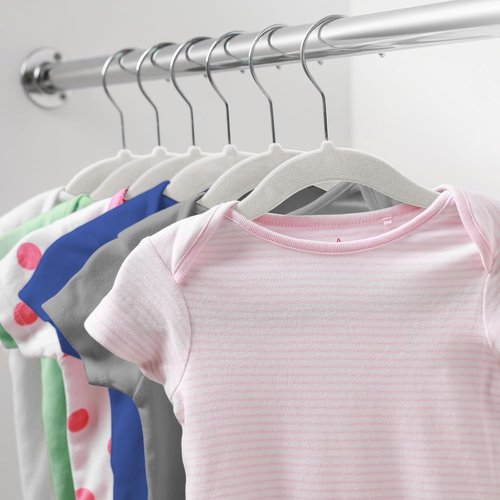 Casafield 50 Velvet Baby Hangers - Soft Ivory for Infant & Toddler Clothing - 11" Size