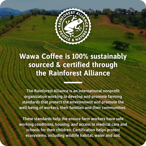 Wawa Colombian Medium Roast Single Cup Coffee Pods, 12 Pods, 1 Box, Medium Bodied Blend, Chocolate & Fruit Notes, Single Serve, 100% More Responsibly Sourced from Rainforest Alliance Certified Farms
