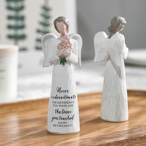 FESTGLOX Retirement Gifts for Women - Happy Retirement Angel Figurine | 5.3" Decor for Nurses & Teachers