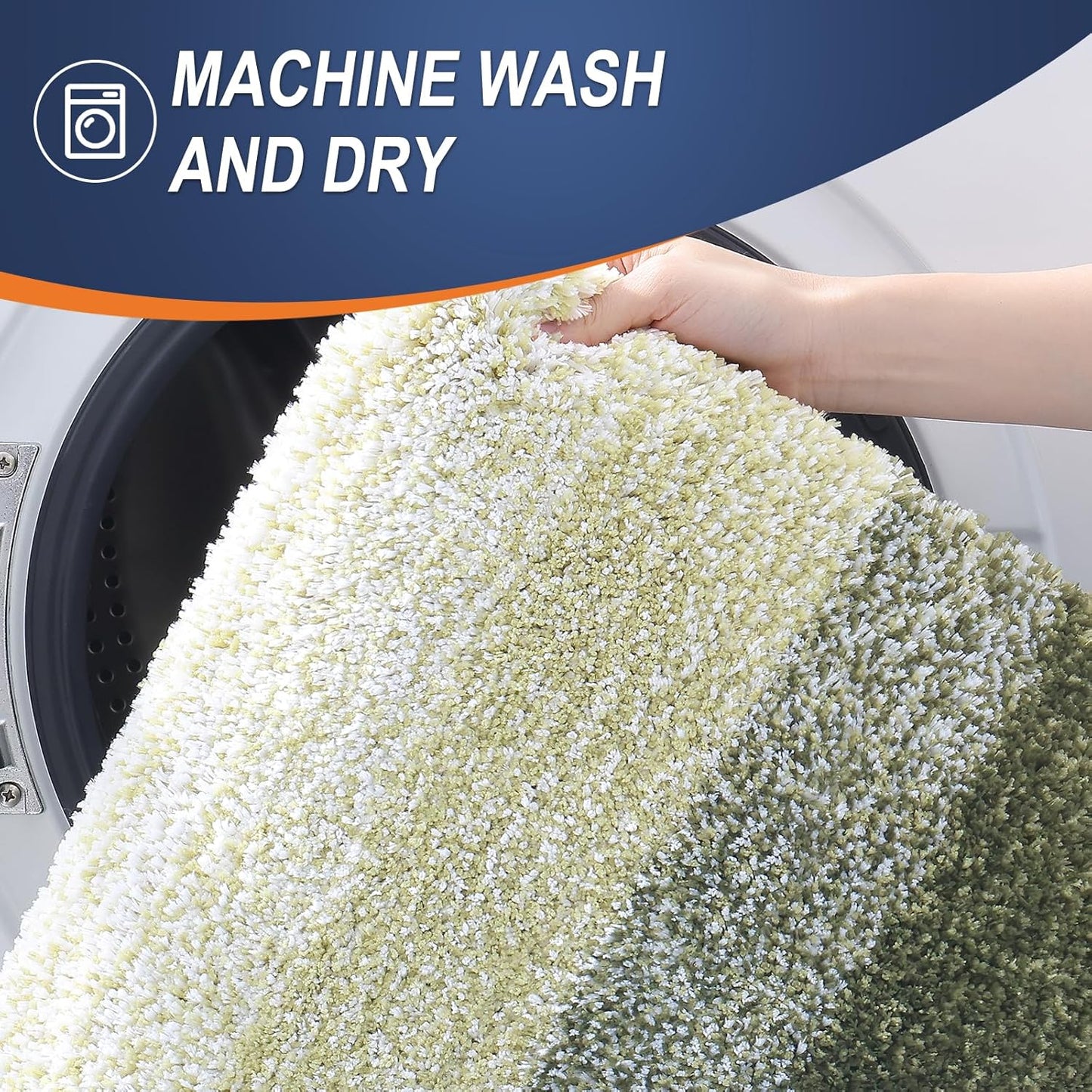 OLANLY Large Bathroom Rugs - Extra Soft Microfiber Mat, Quick Dry & Washable, Dark Green 50x30