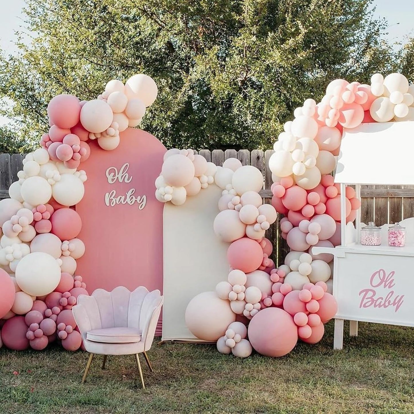 Skiennix 120pcs Dusty Pink Balloons - 5 to 18 Inch Sizes for Boho Wedding & Baby Shower Decor