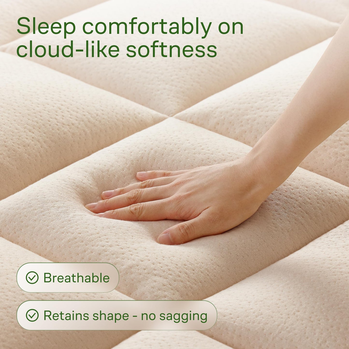Niagara Ultra Soft California King Size Mattress Topper - Viscose Made from Bamboo Pillow Top Mattress Pad for Full Back Support - Naturally Cooling for Hot Sleepers, Beige