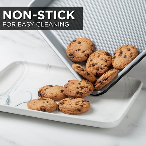 Country Kitchen Nonstick Bakeware Set - Durable & Easy Release, 6-Piece Black Stackable Set