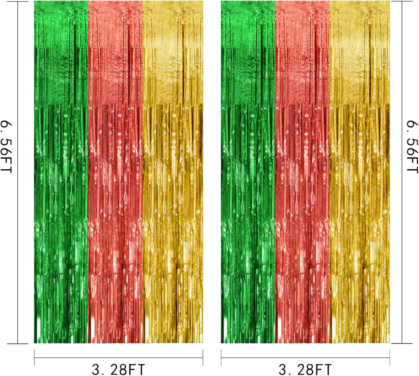 Skiennix Hawaii Party Backdrop - Vibrant Foil Fringe Curtains for Summer Celebrations | 2 Pack