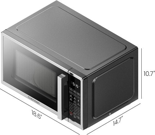 Chefman Microwave Oven - 0.9 Cu. Ft. Digital Stainless Steel | 900 Watts, 6 Presets, Eco Mode, Child Safety Lock