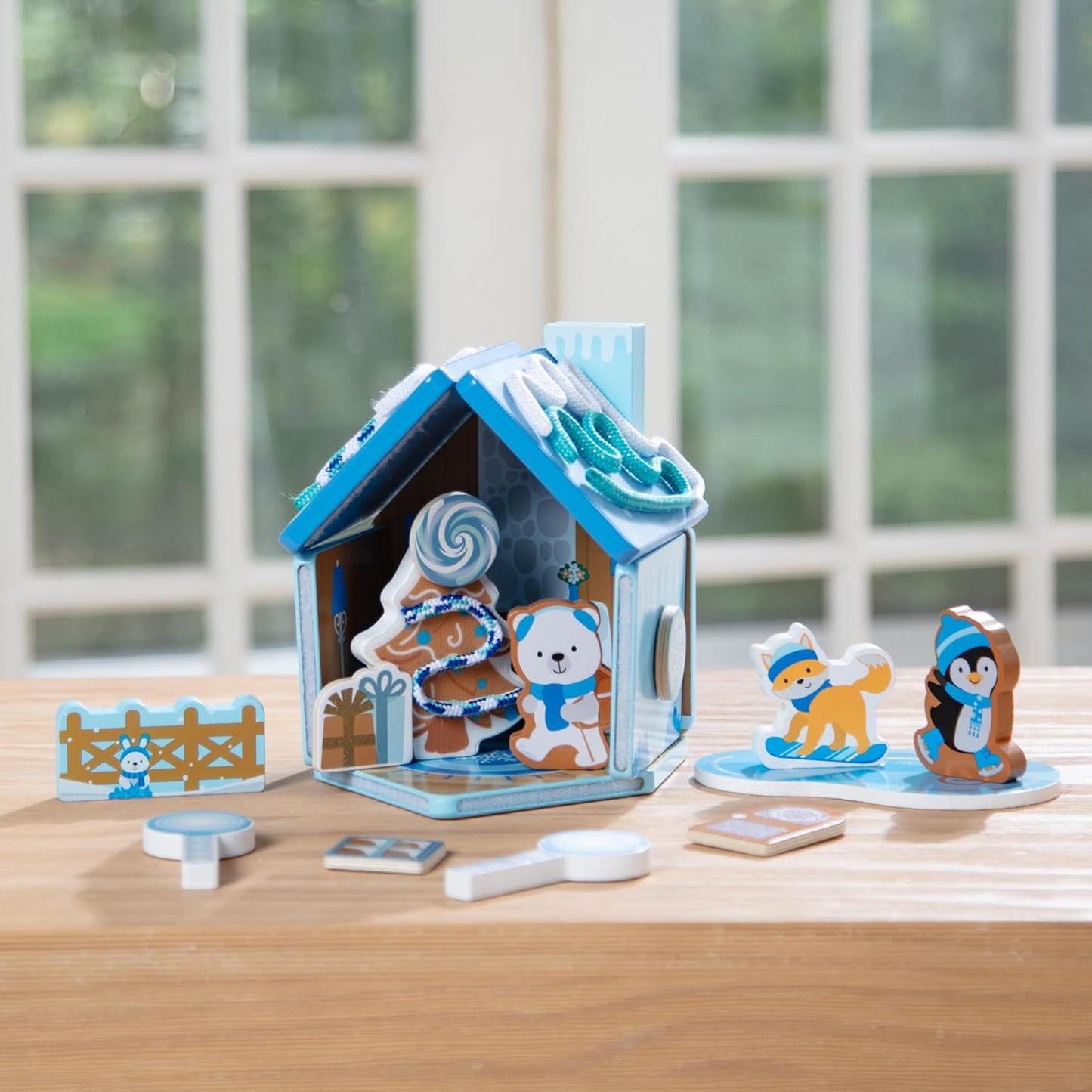 Melissa & Doug Gingerbread House Play Set - Winter Frost Design for Kids Ages 3+