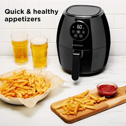 CHEFMAN 3.5 Qt. Small Air Fryer - Healthy Cooking with Digital Touch Screen & Auto Shutoff | Glossy Black