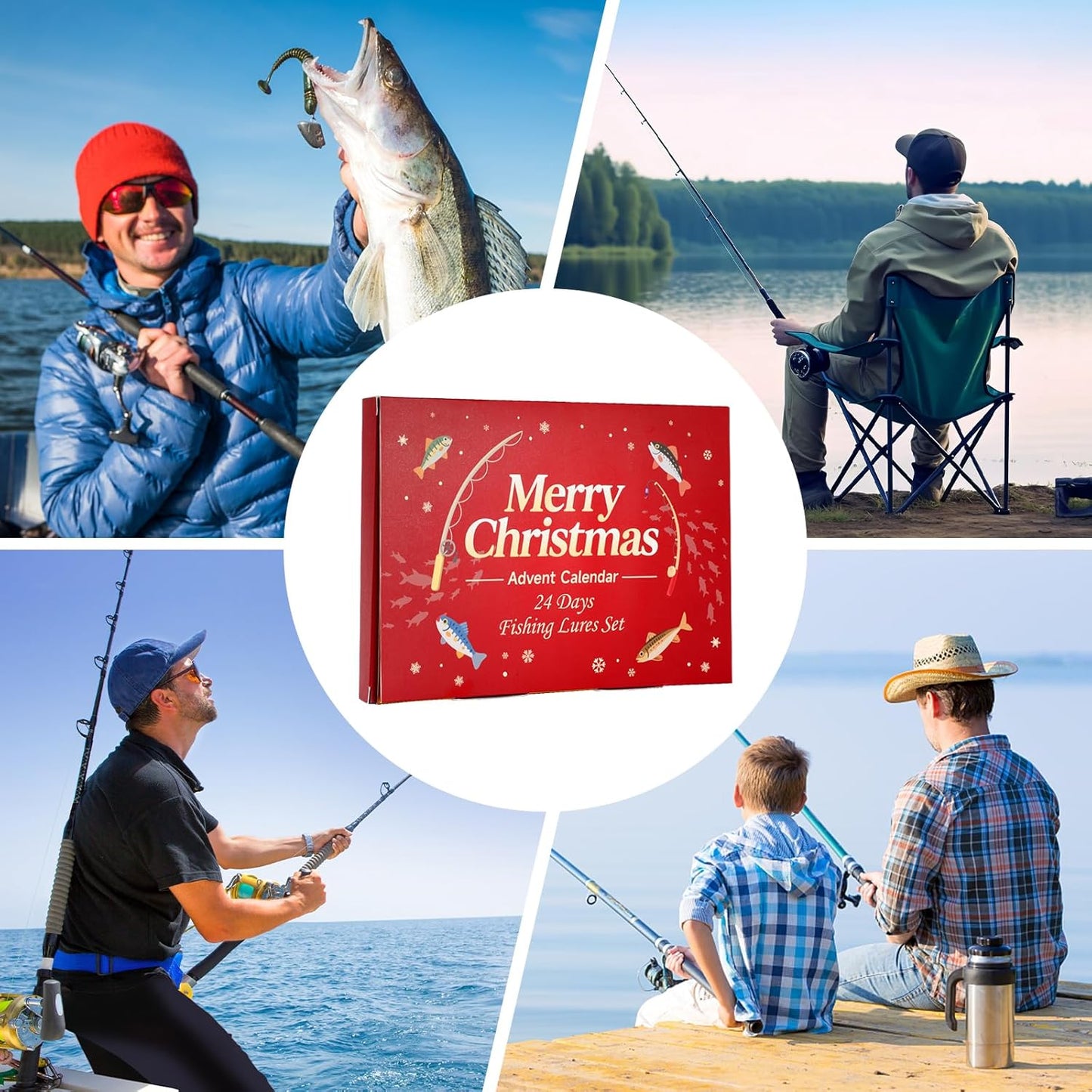 Advent Calendar 2025 Fishing Lure Set - 24 Soft & Hard Fishing Lures for Freshwater & Saltwater | Perfect Gifts for Men