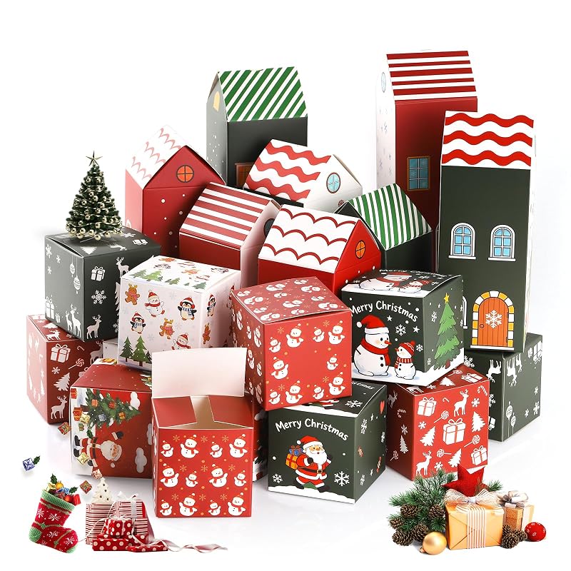 24‑Day Advent Calendar Boxes Set for DIY Countdown - Empty Gift Boxes with Numbers