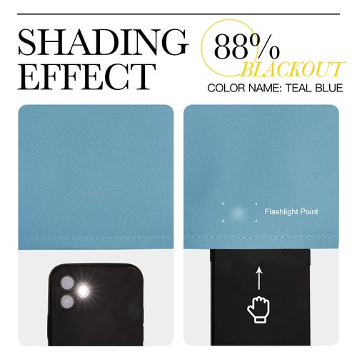 NICETOWN Room Darkening Curtain Panels - Toddler Boy Bedroom Drapes with Grommet, Energy Smart Window Treatment Curtains(Teal Blue, 42 inches W x 90 inches L, 2 Panels)
