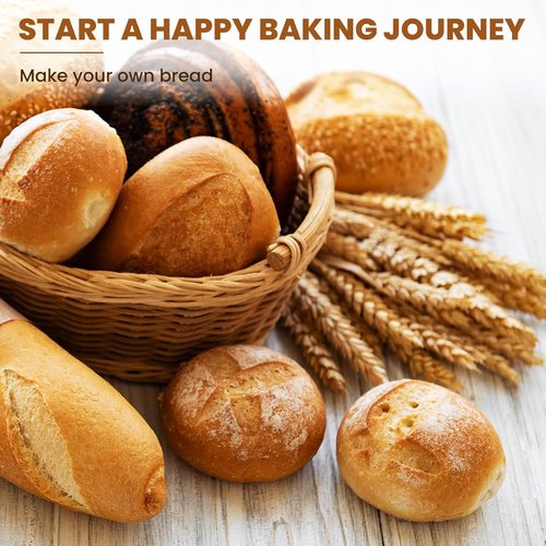 Kikcoin 5-Inch Banneton Bread Proofing Basket Set of 6 | Ideal for Mini Sourdough Baking