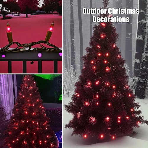 HISHINY Christmas Lights - 100 Count Red String Lights for Indoor/Outdoor Decor | UL Certified, 21 Feet
