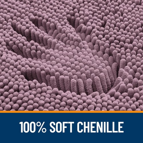 OLANLY Bathroom Rugs 36x24, Extra Soft Absorbent Chenille Bath Rugs, Rubber Backing Quick Dry, Machine Washable Bath Mats for Bathroom Floor, Tub and Shower, Home Decor Accessories, Deep Plum