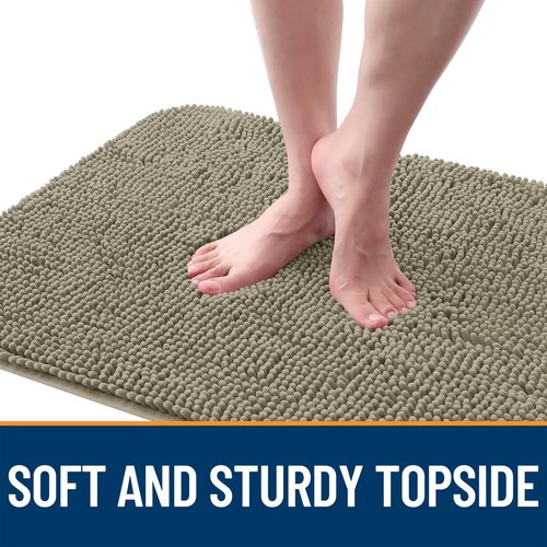 OLANLY Dog Door Mat for Muddy Paws 70x32, Absorbs Moisture and Dirt, Absorbent Non-Slip Washable Doormat, Quick Dry Chenille Mud Mat, Entry Indoor Entryway Carpet for Inside Floor, Warm Taupe