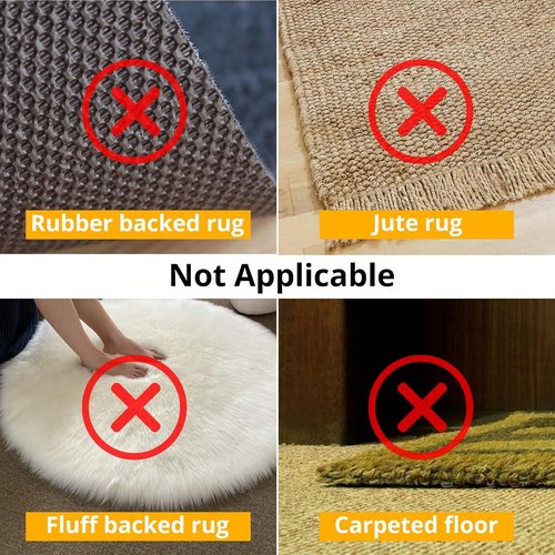 Daisyhome Rug Tape - 12 PCS Double-Sided Adhesive Gripper for Hardwood Floors | Reusable Anti-Slip Area Rug Pads