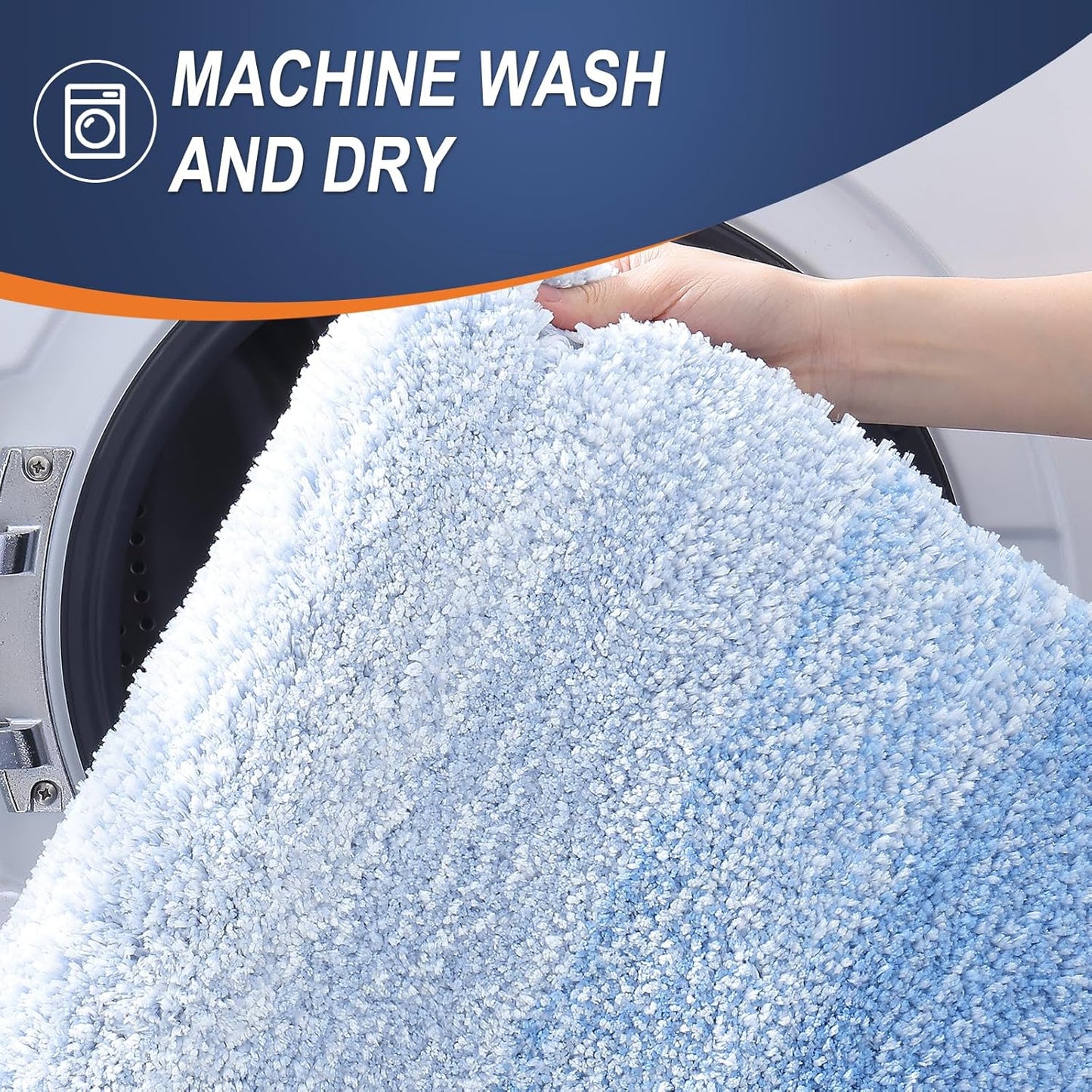 OLANLY Bathroom Rugs Mat - Extra Soft Microfiber, Quick Dry & Washable | 24x16 Light Blue