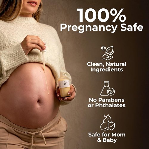 8 Sheep True Belly Serum - Pregnancy-Safe Skin Care Oil with Hyaluronic Acid & Centella Asiatica | 4 FL OZ