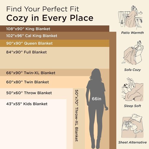 Bedsure GentleSoft Fleece Blanket - Plush, Cozy California King Size in Grey | 102x96 Inches