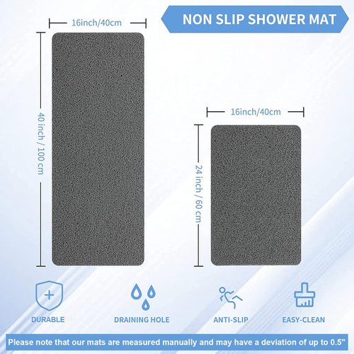 Hargiis Non Slip Bathtub Mat,Anti Slip Shower Mat,Fast Drying Bath Tub Mats,Foot Scrubber Mat,Anti Slip Mat for Tub,Floor,Bathroom,Home,Kitchen,Hotel