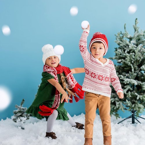 Elcoho 100-Piece 2-Inch Artificial Snow Balls Set - Realistic Plush Toss Balls for Kids | Winter Fun & Decor