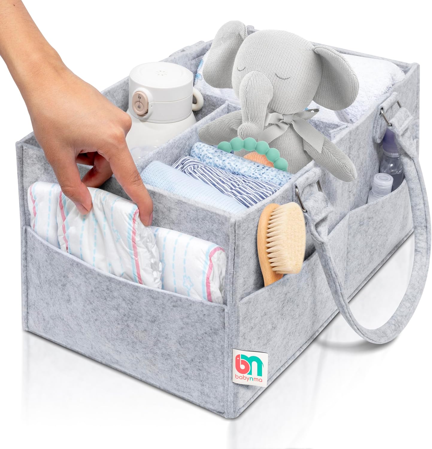 Skiennix Felt Diaper Caddy - Extra Large Portable Organizer for Baby & Toddler Items | Ideal for Nursery & Car