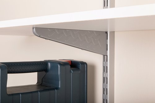 John Sterling HEAVYWEIGHT Diamond Plate Shelf Support System Shelf Bracket, 14-inch, Platinum, 0202-14PM