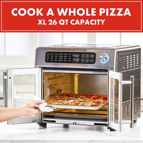 Emeril Lagasse Extra Large Air Fryer Toaster Oven - 24 Cooking Functions, 26QT Capacity, Stainless Steel Finish
