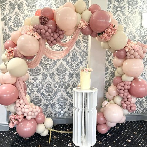 Awenztech Balloon Arch Kit - 120pcs Light Pink Latex Balloons in Various Sizes for Baby Showers & Parties