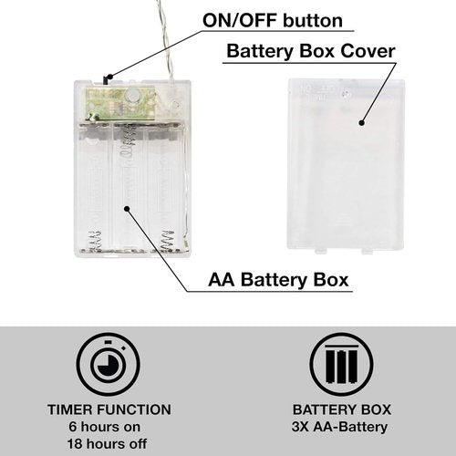 CozyHome - 5.5YD LED Photo String Lights with Clips & Timer Remote | Indoor Fairy Lights for Teen Room Decor