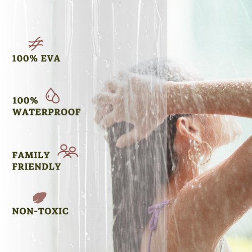 Barossa Design Extra Heavy Duty Shower Curtain Liner Thick - Soft Plastic Shower Liner Waterproof with Grommets & 3 Magnets, Clear, 72"x72"
