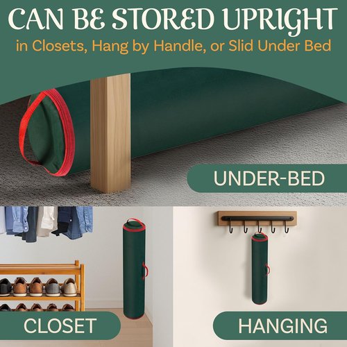 Elf Stor Wrapping Paper Storage Bag - 40-Inch Gift Wrap Organizer | Holds Up to 25 Rolls - Green