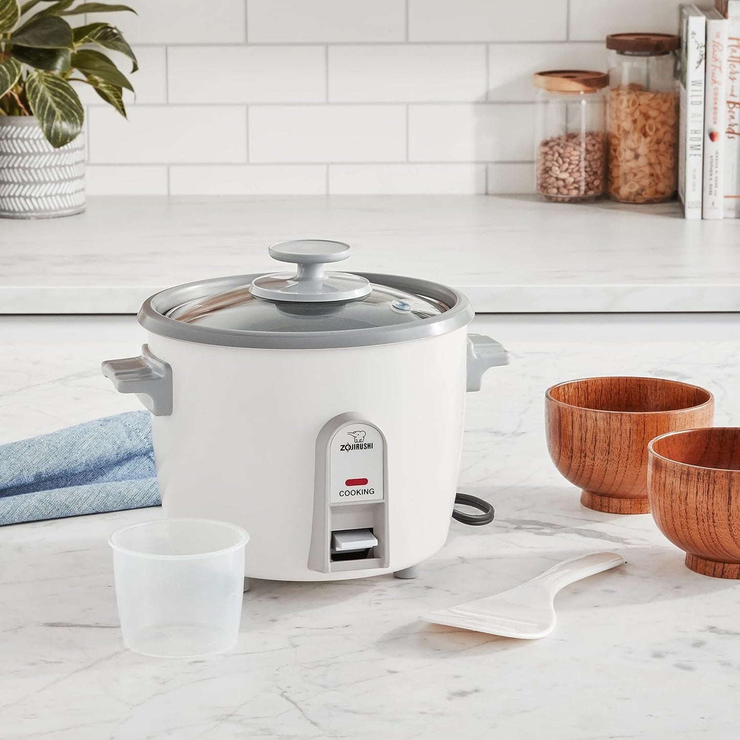 Zojirushi 3-Cup Rice Cooker & Steamer - Perfectly Cooked Rice Every Time | White Finish